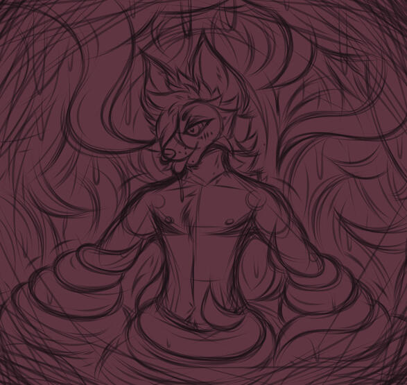 Sketchy/Messy Halfbody (No colour/shading)